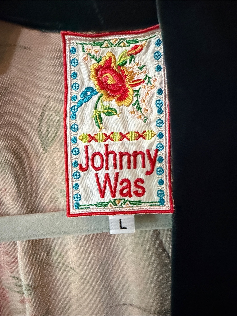 Johnny Was Velvet Floral Patchwork - Teal, Yellow, Pink, Black - Picture 2 of 3